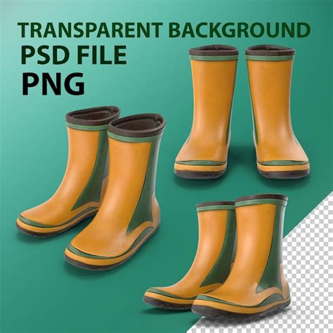 Premium Psd Rubber Boots Png