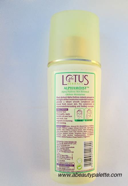 Lotus Herbals Alphamoist Alpha Hydroxy Skin Renewal Oil Free