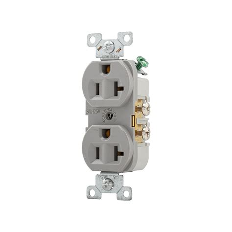 Shop Cooper Wiring Devices 20 Amp Gray Duplex Electrical Outlet At