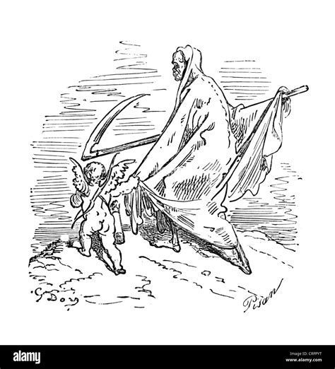 Gustave Dore Grim Reaper Cupid Death Hi Res Stock Photography And