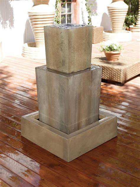 Double Square Fountain In 2020 Garden Water Fountains Stone