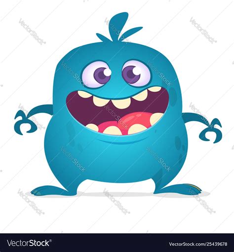 Happy Cartoon Monster Laughing Royalty Free Vector Image