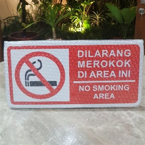 Jual Plang Papan Rambu Dilarang Merokok Di Area Ini No Smoking Area