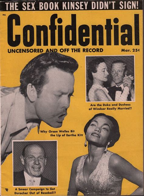 Confidential Magazine March 1954 Orson Welles Eartha Kitt Eartha
