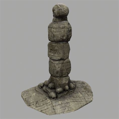 Skull Pillar 1 3d Model Cgtrader