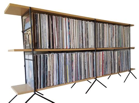 Record Shelves Unit Holds Records American Made Steele And Wood Shelves Vinyl Record