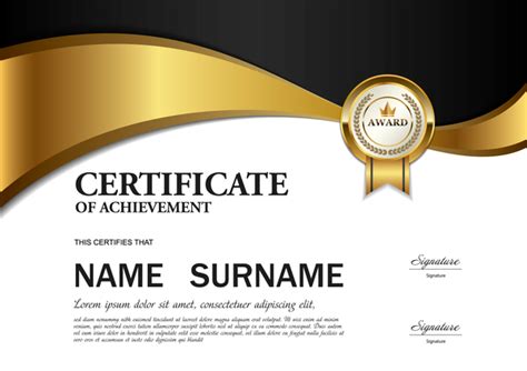 Black Gold Certificate Template Certificate Of Recogn