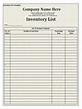 Inventory List Template | Free Word Templates