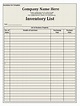 Inventory List Template | Free Word Templates