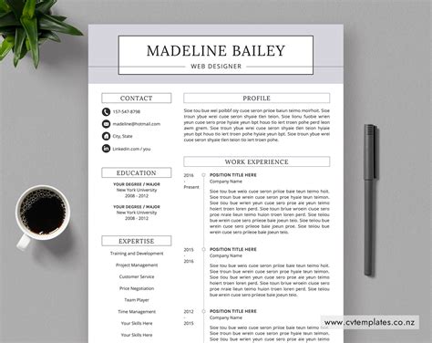 Here's an article that includes the best modern cv templates for word and other tools in a variety of formats CVTemplates.co.nz - Page 2 - CV Templates that New Zealand ...