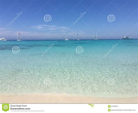 Beatiful Sunny Beach Day In Formentera Spain Stock Image Image Of