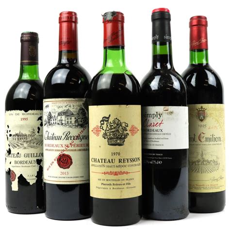 Assorted French Red Wines 5x75cl Wine Auctioneer