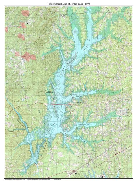 Jordan Lake 1993 Custom Usgs Old Topo Map North Carolina Old Maps