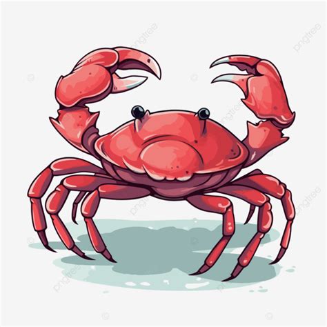 Crabby Clipart Cartoon Crab On White Background Illustration Of Seafood