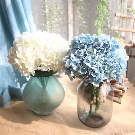 artificial flowers silk hydrangea bride bouquet 5 heads wedding home decoration accessories
