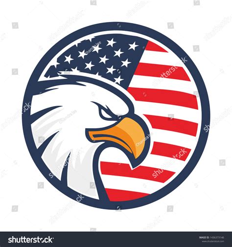 American Eagle Flag Logo Your National Stock Vector Royalty Free
