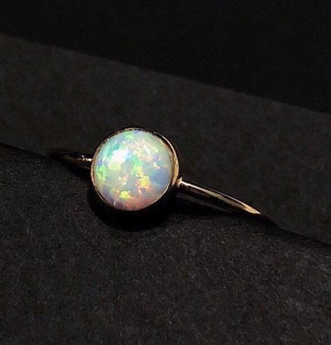 Opal Gemstone Ring 14kt Gold Filled White Galaxy Opal Etsy