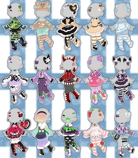 Mixed Outfit Adopts Closed By Horror Star On Deviantart Drawing