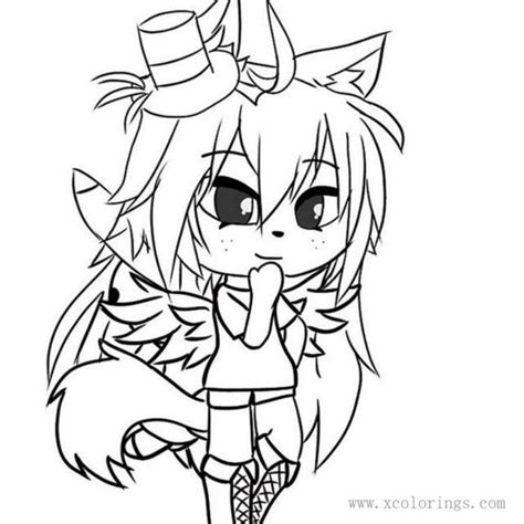 Cute Gacha Life Coloring Pages Wolf