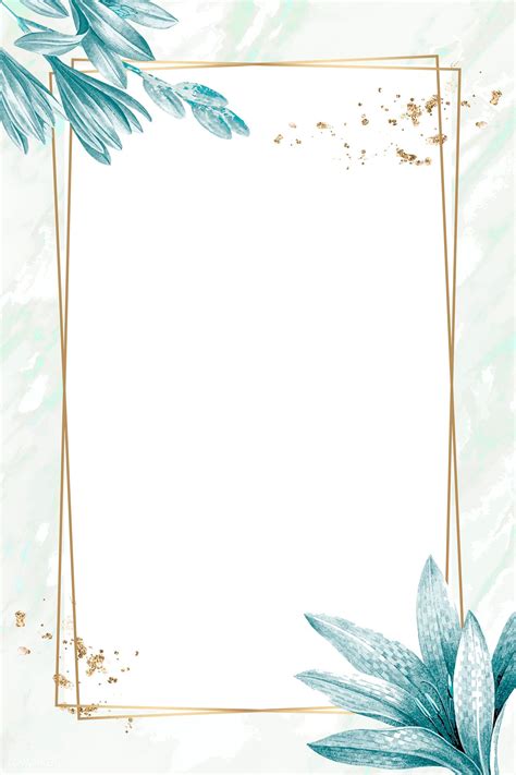 Download Premium Vector Of Golden Rectangle With Floral Frame Vector
