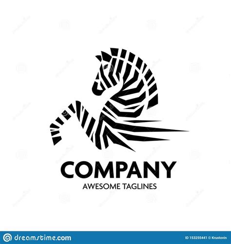 Creative Simple Zebra Logo Stock Vector Illustration Of Cartoon Simple Logo