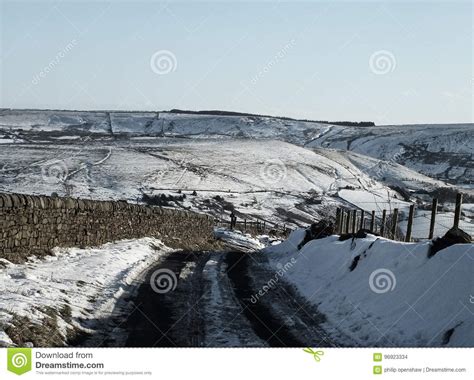 View Of Yorkshire Moors Covered In Snow Stock Photo Image Of England