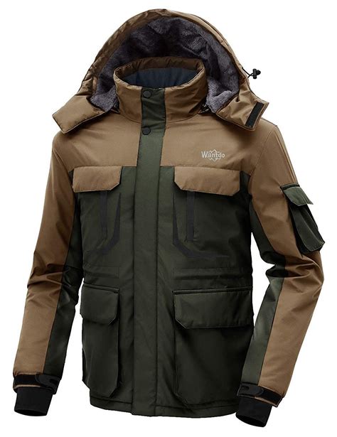 Mens Warm Ski Jacket Hooded Mountain Waterproof Winter Coat Windproof