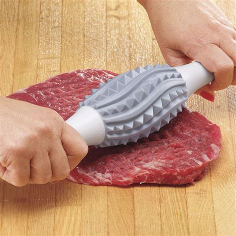 Rolling Meat Tenderizer Nonsticksilicone Toothed To Flatten And