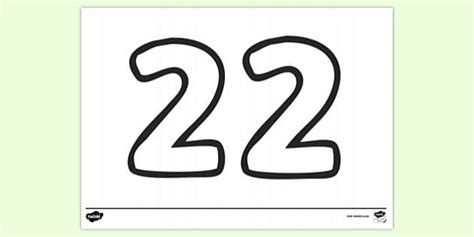 Free Number 22 Colouring Page Colouring Sheets Twinkl