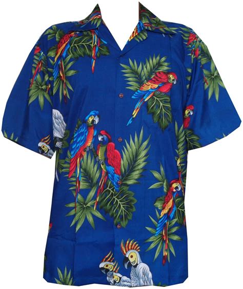 Hawaiian Shirt Mens Parrottoucan Print Beach Aloha Party Ebay