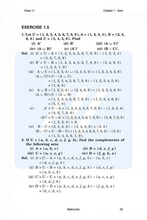 Ncert Solutions For Class 11 Maths Chapter 1 Exercise 15 Mathongo