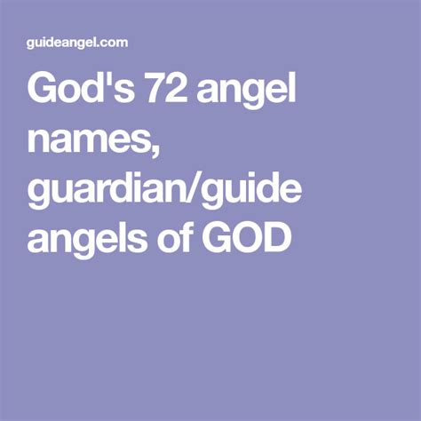 Gods 72 Angel Names Guardianguide Angels Of God Angel Guardian Names
