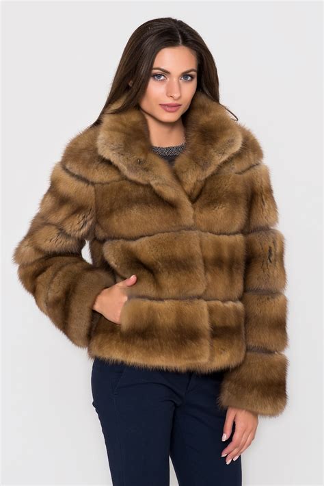 Woman Canadian Sable Fur Jacket Natural Real Fur Coat Etsy