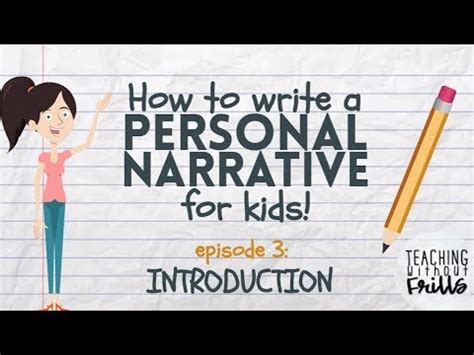 When students get assignments to write a personal story, they get the opportunity to reflect on their life experiences and take one or several aspects of it to share. Writing a Personal Narrative: Writing an Introduction or ...