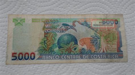 1999 Costa Rica 5000 Colones Banknote Pick 268aa Vf