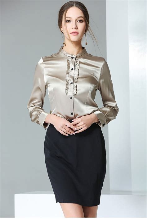 Silk Satin Blouse Одежда Женская мода Блузки