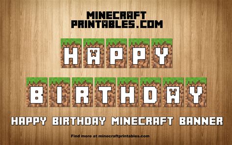 Minecraft made a massive impact on the world of gaming. Birthday Banner - Printable Minecraft Happy Birthday Banner