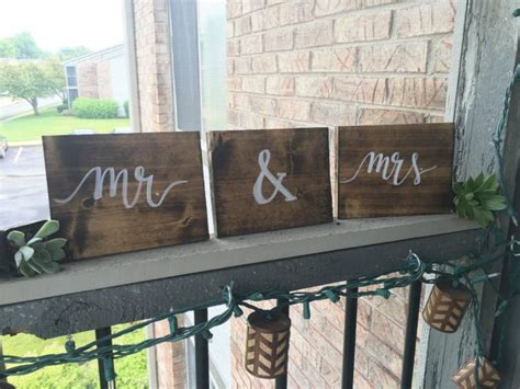Mr And Mrs Wooden Blocks Wooden Wedding Signs Rustic Wedding Signs
