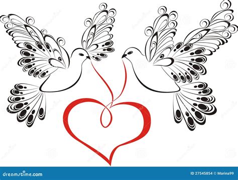 Dove With Heart Shaped Stock Vector Illustration Of Banner 27545854
