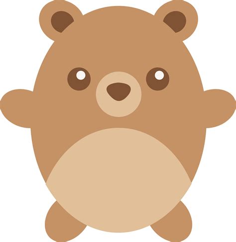 Cute Chubby Brown Teddy Bear Free Clip Art
