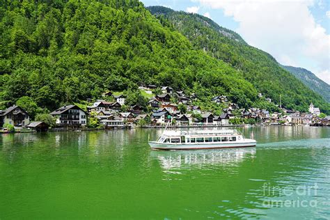 Ferry Boat On Lake Hallstatt In The Austria Alps Photograph By William