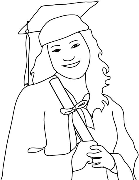 Graduation Girl Drawing