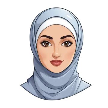 Portrait Of Beautiful Muslim Woman In Hijab Vector Illustration