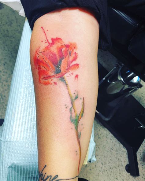 My Poppy Flower Watercolor Tattoo Tattoos Tattoo Designs Arm Tattoo