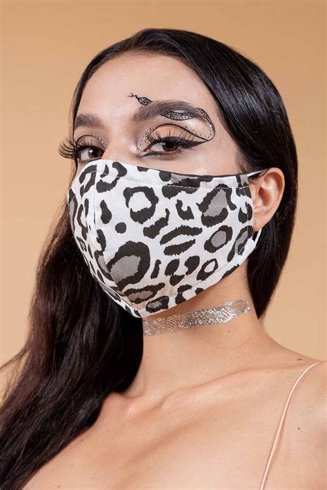 Reusable And Washable Face Mask 4 Layers Pure Cotton Leopard