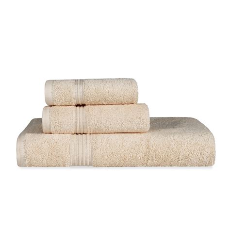 Superior Derry Solid Egyptian Cotton 3 Piece Towel Set Ivory