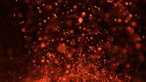 Glowing Red Particles With Bokeh On Black Background Stock Video