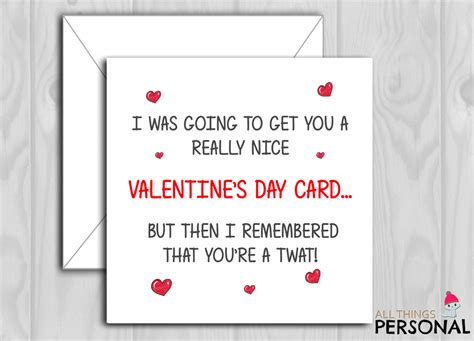 Funny Valentines Day Card For Husband Wife Boyfriend Etsy Funny