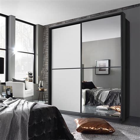 Ottawa 226cm 1 Mirror Sliding Door Wardrobe A860d Metalic Grey