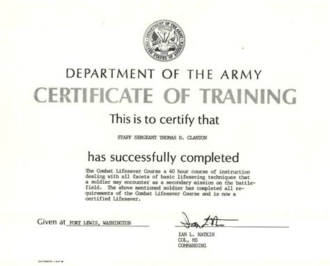 Army Cls Certification Army Military